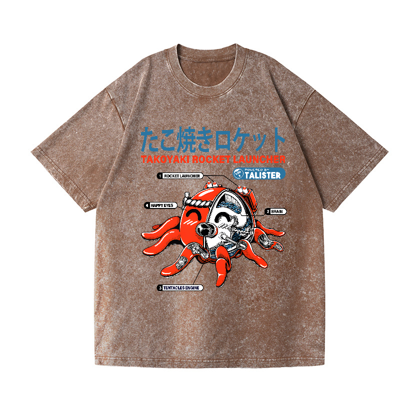 Takoyaki Octopus Vintage Wash Japanese Design T-Shirt