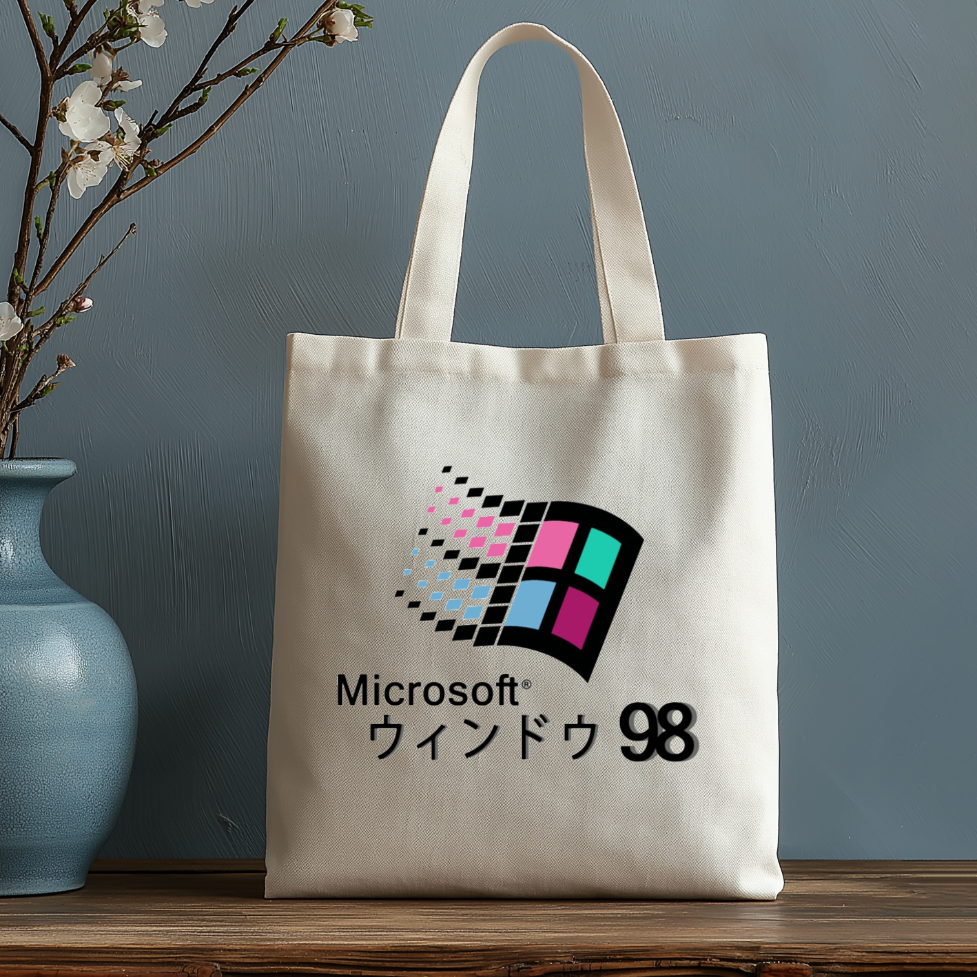 Microsoft Windows 98 Japanese Style Canvas Tote Bag