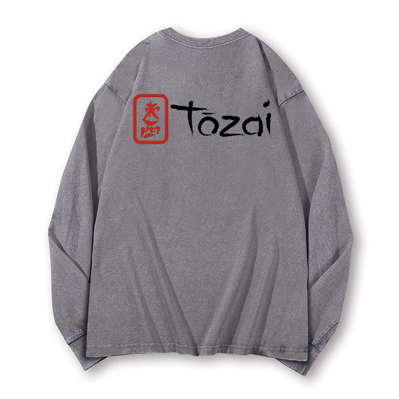 Tozai Sake Vintage Washed Cotton Back Art Long-sleeve T-shirt
