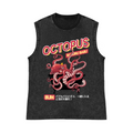 Bubble Bath Octopus Pure Cotton Wash-Dyed Sleeveless Tank Top