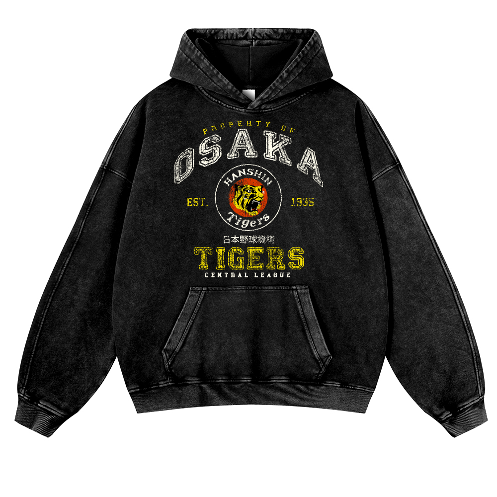 Osaka Tigers Vintage Washed Thick Cotton Hoodie