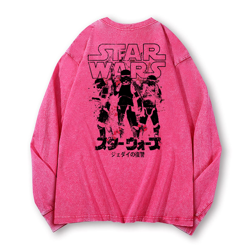 Storm Trooper Vintage Washed Cotton Back Art Long-sleeve T-shirt