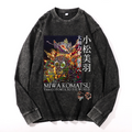 Miwa Komatsu Vintage Cotton Wash Crewneck Long-Sleeve T-Shirt