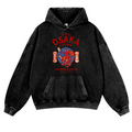 Osaka Dotonbori Drunken Octopus Vintage Washed Thick Cotton Hoodie