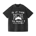 Panic Cat Vintage Wash Japanese Design T-Shirt