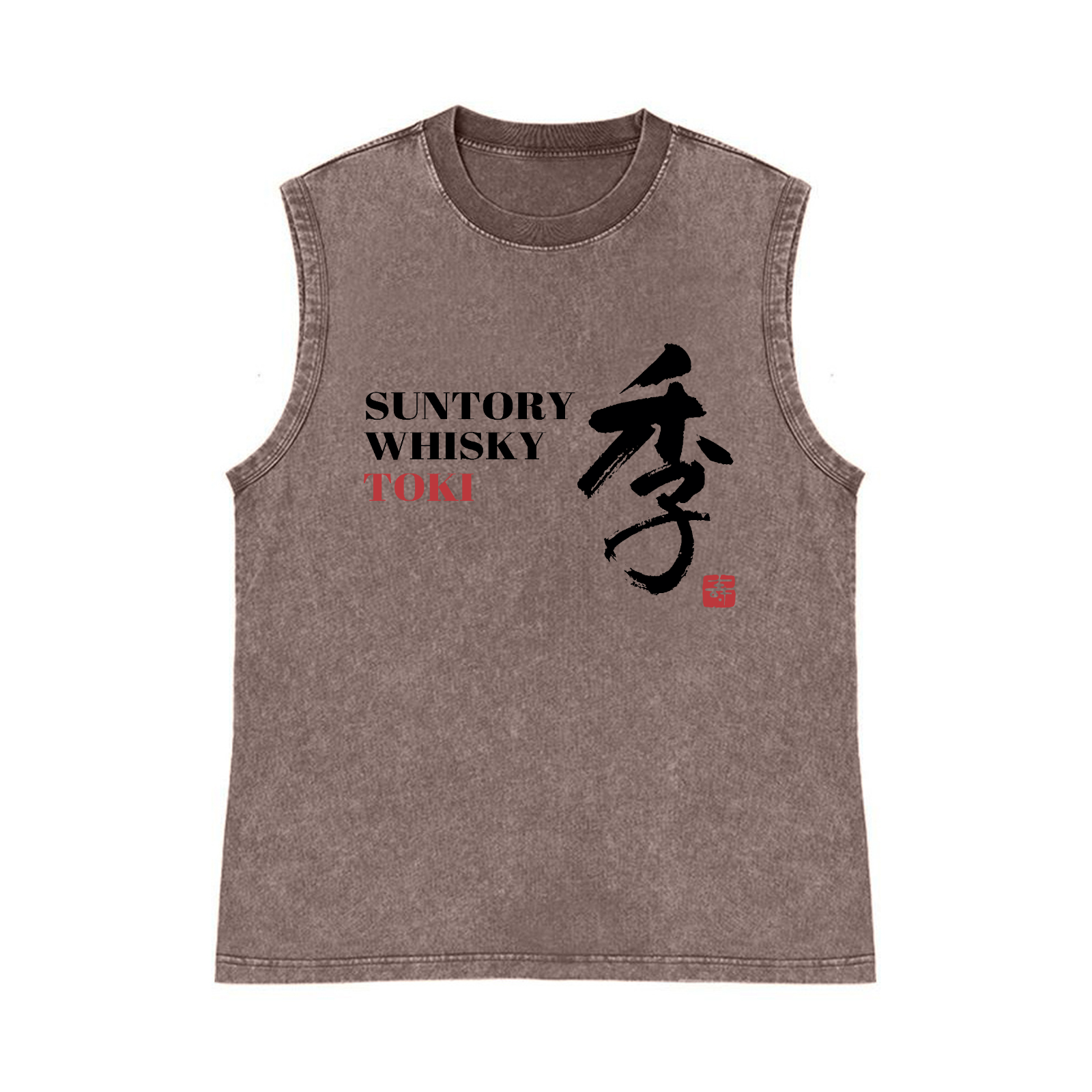 Toki Suntory Whisky Pure Cotton Wash-Dyed Sleeveless Tank Top