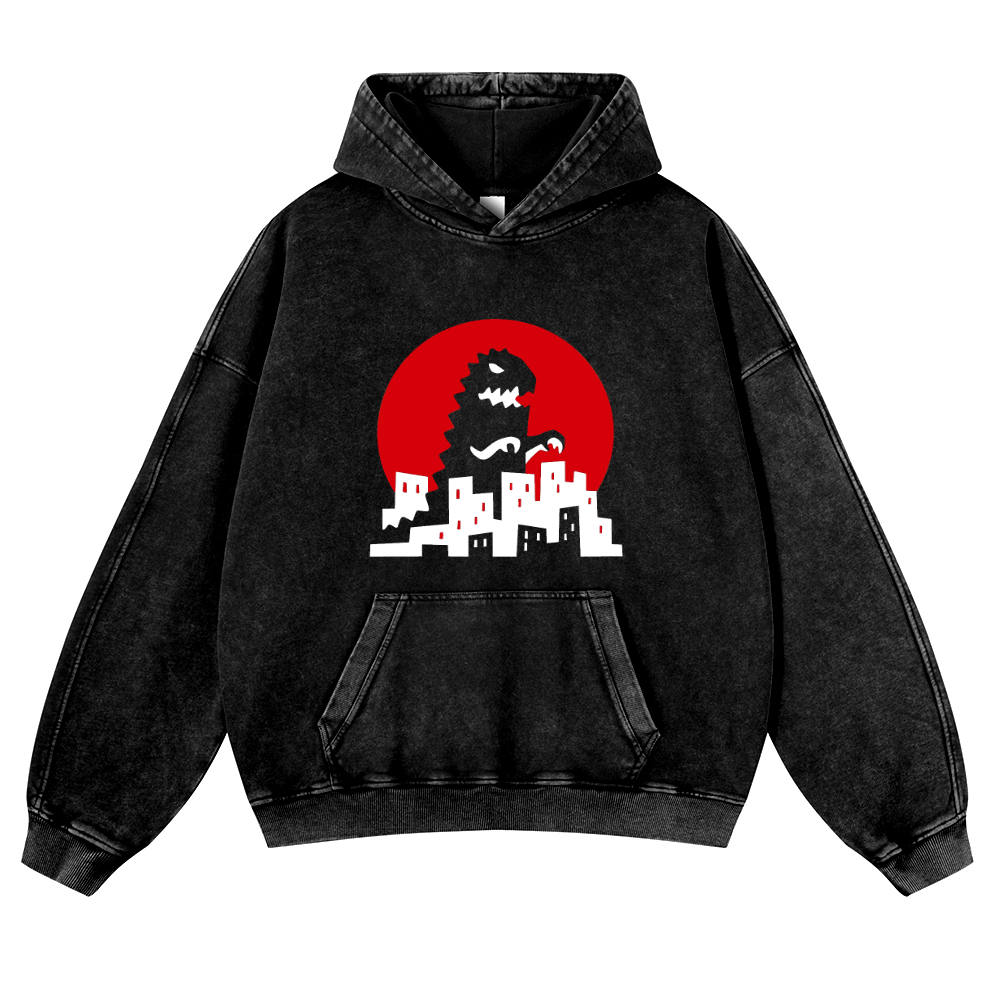 Kaiju Vintage Washed Thick Cotton Hoodie