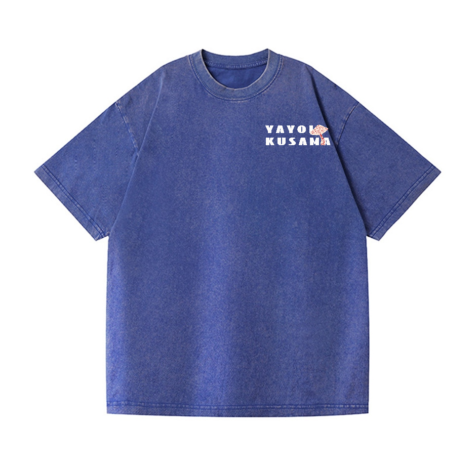 Yayoi Kusama Mushroom Pumpkin Vintage Wash Japanese Design Back Art T-Shirt