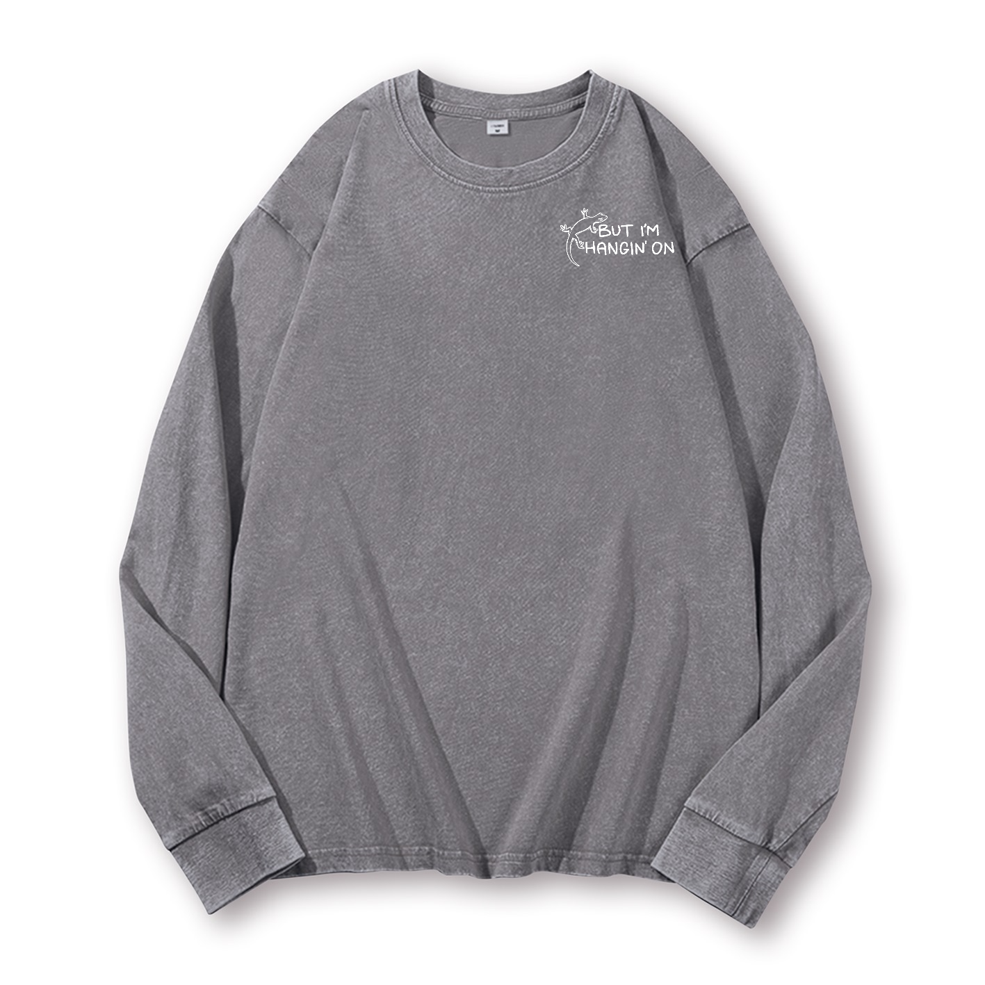 Gecko Vintage Washed Cotton Back Art Long-sleeve T-shirt