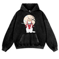 Samurai Cat Vintage Washed Thick Cotton Hoodie