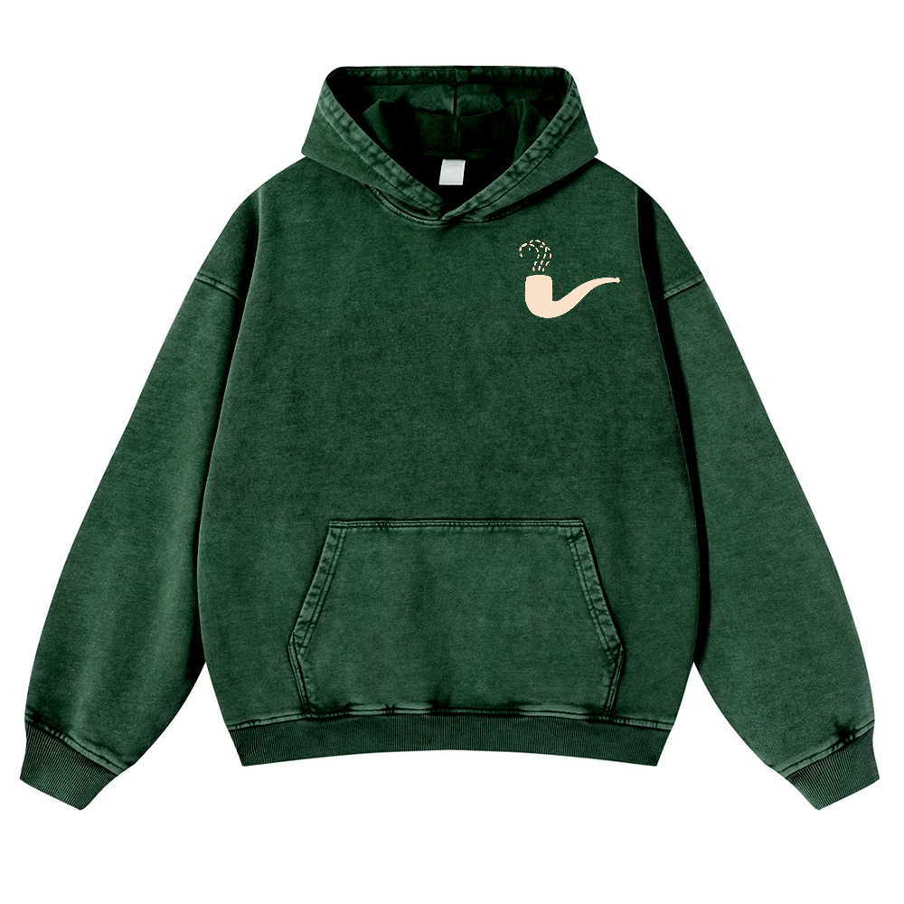 Cat Vintage Washed Cotton Back Art Hoodie