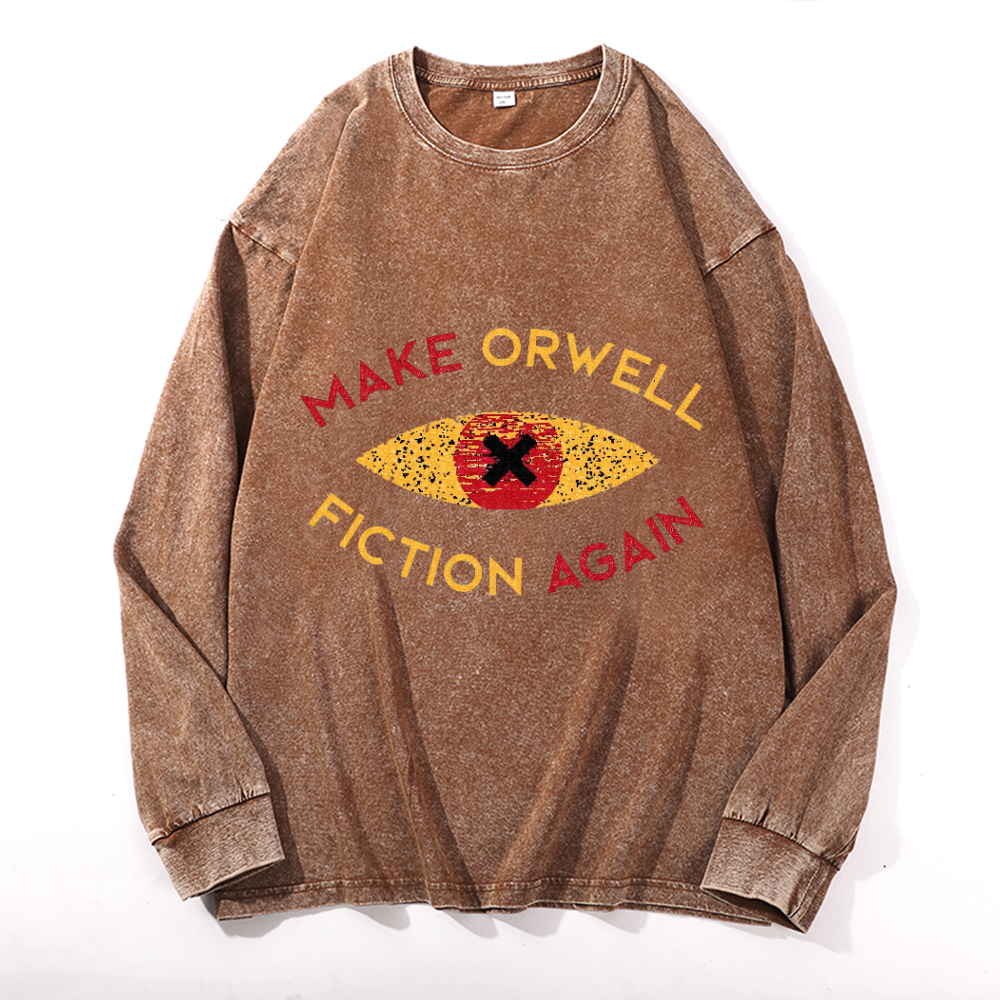 Vintage Cotton Wash Crewneck Long-Sleeve T-Shirt