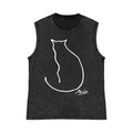 Mila Cat Pure Cotton Wash-Dyed Sleeveless Tank Top