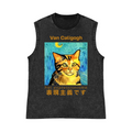 Cat Van Caligogh Pure Cotton Wash-Dyed Sleeveless Tank Top