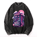 Vintage Cotton Wash Crewneck Long-Sleeve T-Shirt