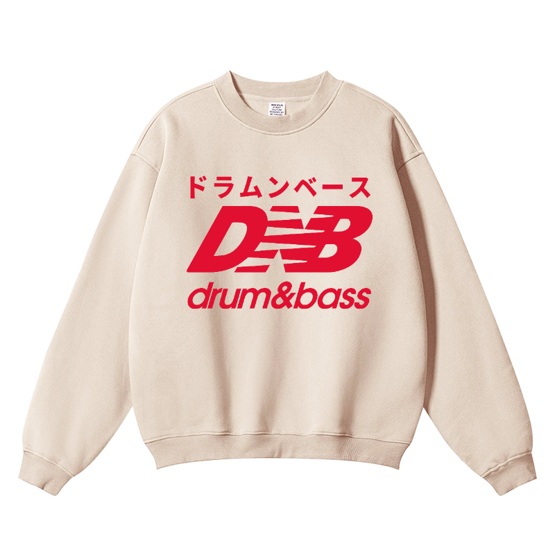 Drum and Bass Vintage Cotton Blend Crewneck Sweatshirt