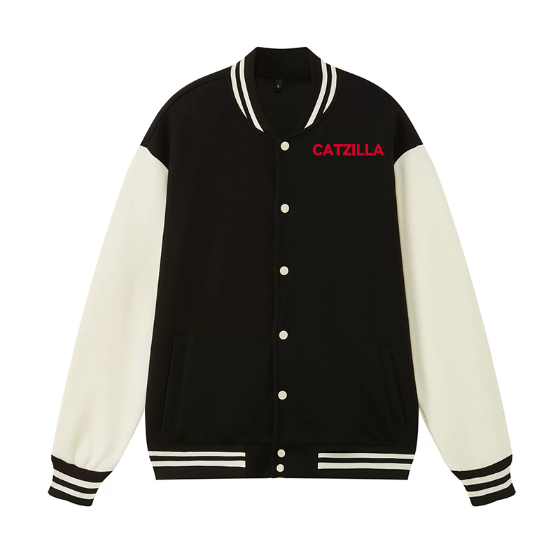 Cat Kaiju Catzilla Vintage Cotton Varsity Jacket