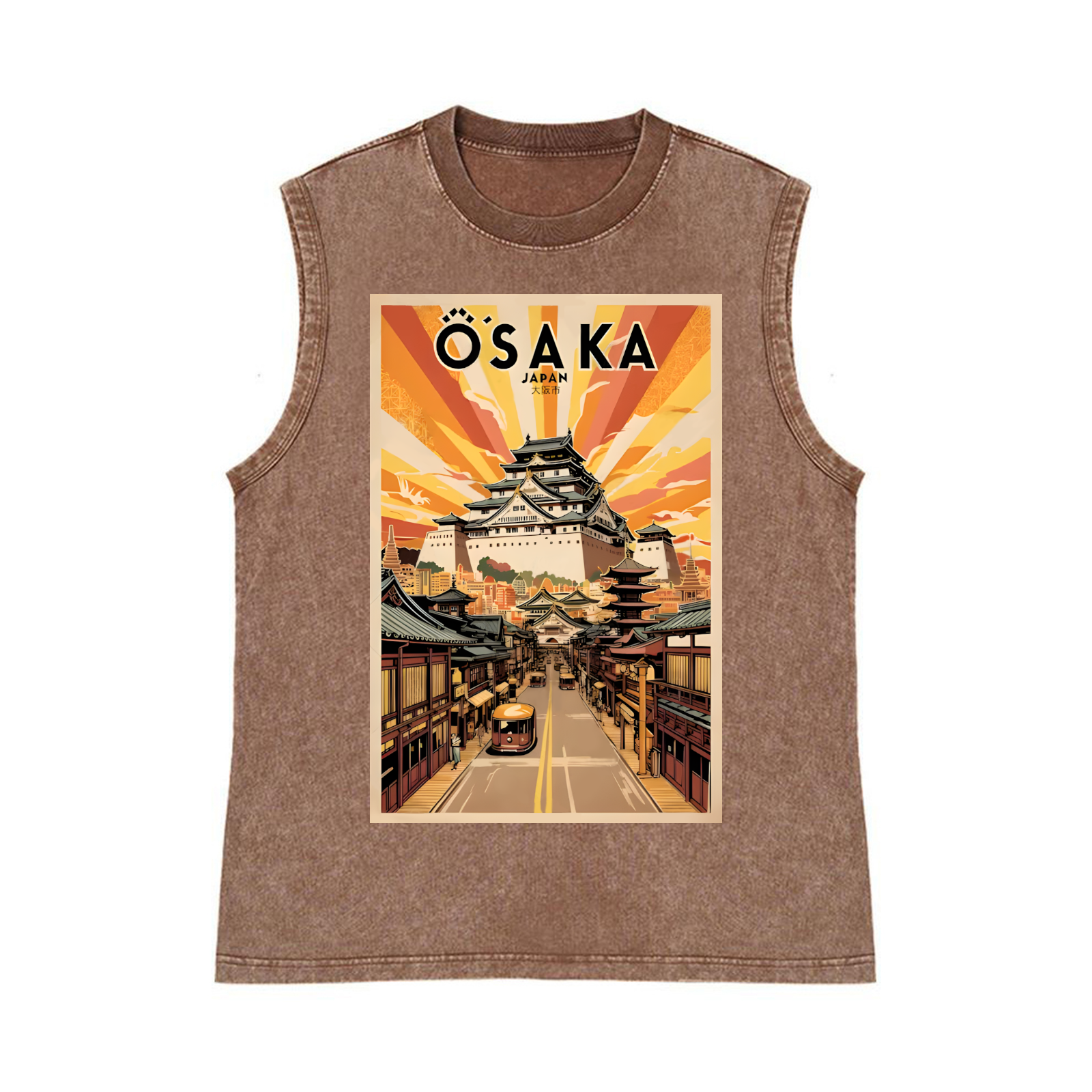 Osaka Pure Cotton Wash-Dyed Sleeveless Tank Top