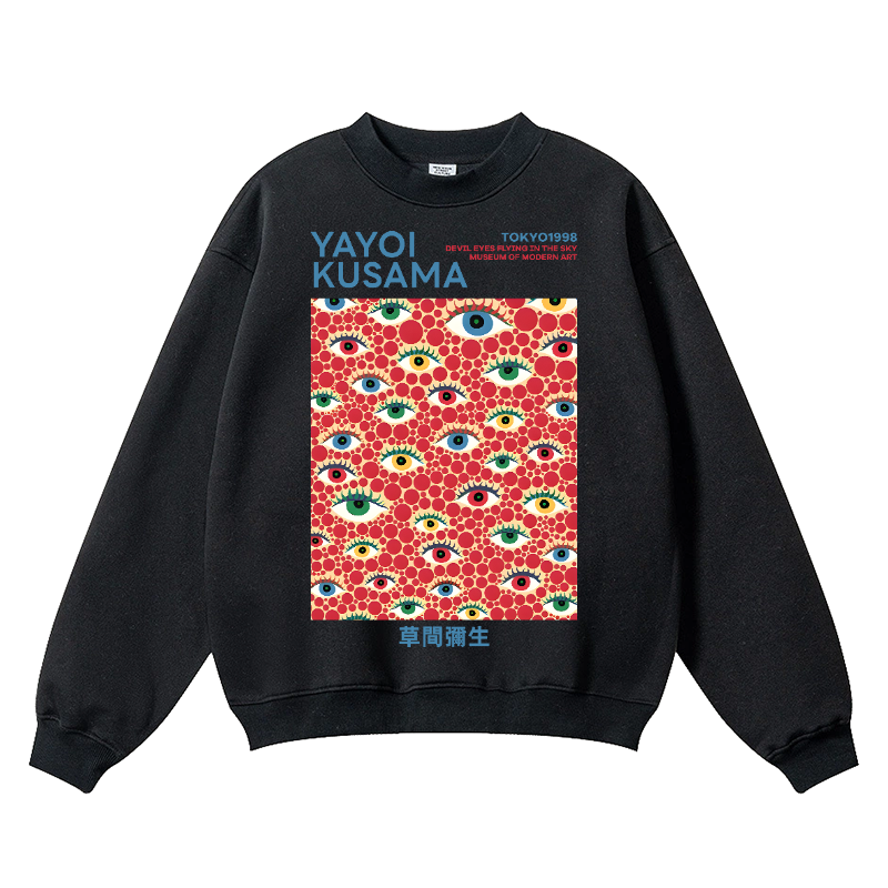 Yayoi Kusama Eyes Vintage Cotton Blend Crewneck Sweatshirt