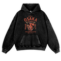 Osaka Dotonbori Drunken Octopus Vintage Washed Thick Cotton Hoodie