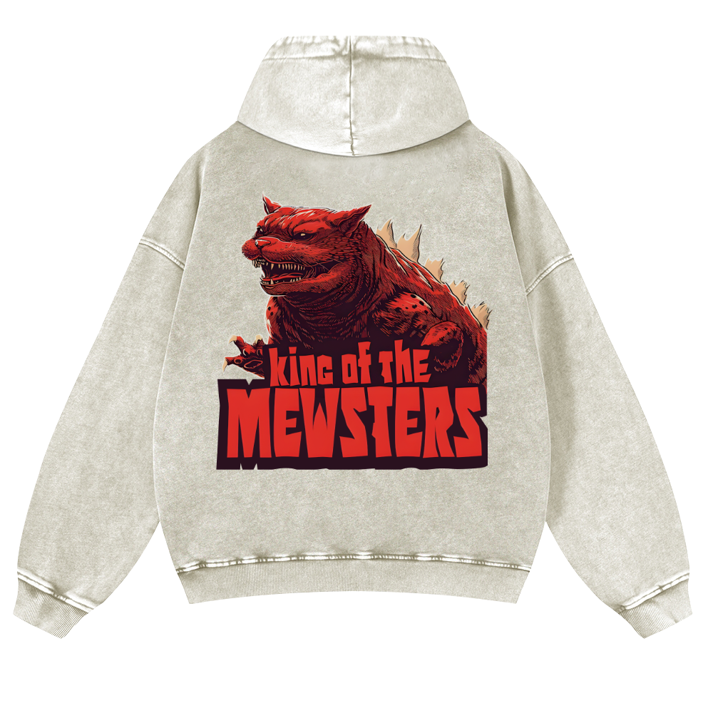 Catzilla Cat Kaiju Vintage Washed Cotton Back Art Hoodie