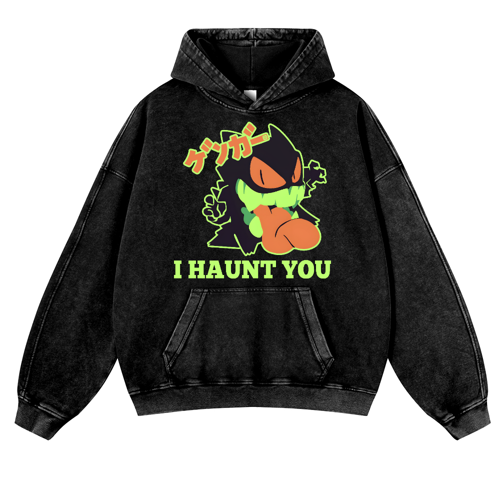 Gengar Vintage Washed Thick Cotton Hoodie