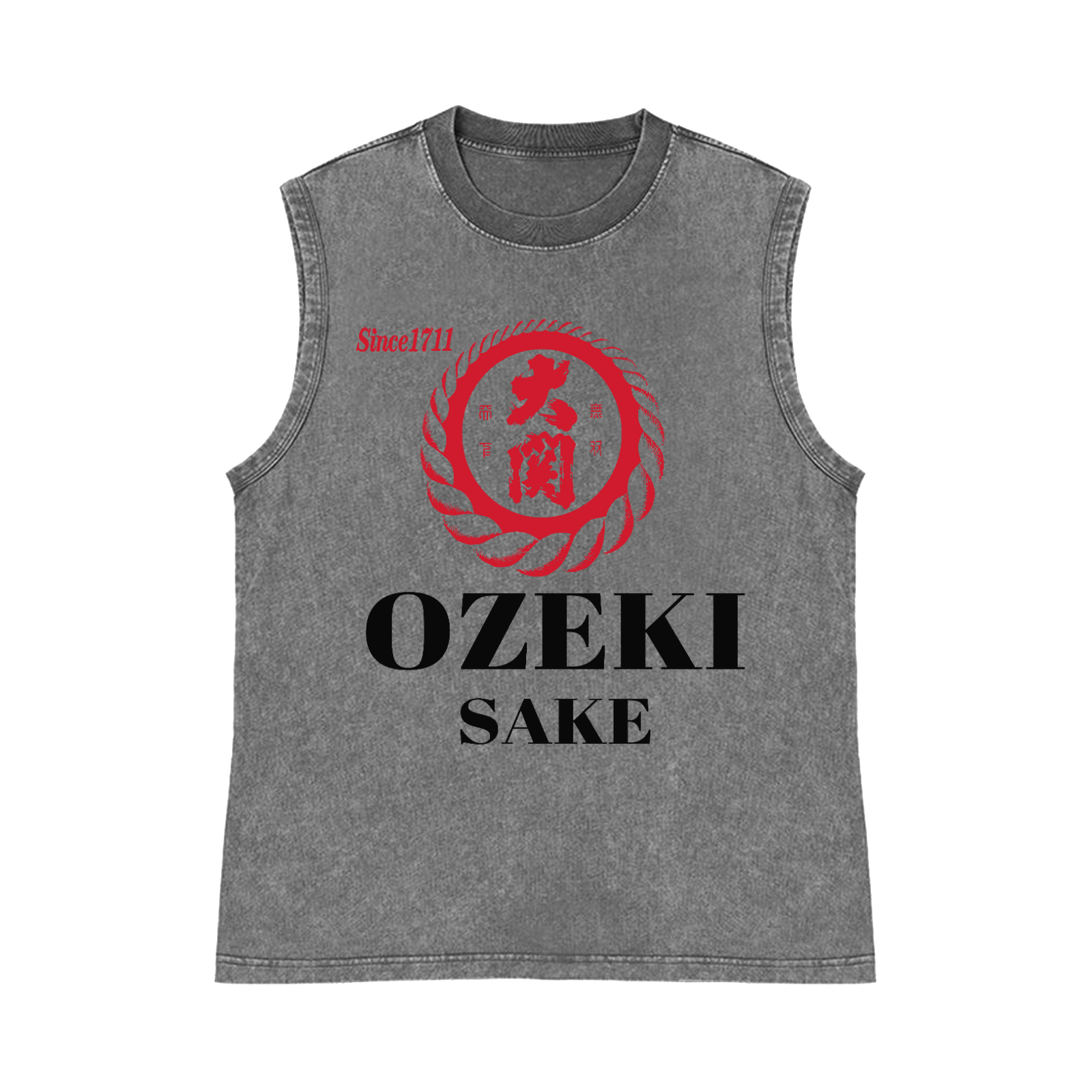 Ozeki Sake Pure Cotton Wash-Dyed Sleeveless Tank Top