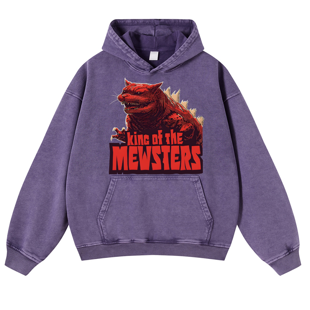 Catzilla Cat Kaiju Vintage Washed Thick Cotton Hoodie