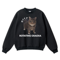 OIIA Cat Vintage Cotton Blend Crewneck Sweatshirt