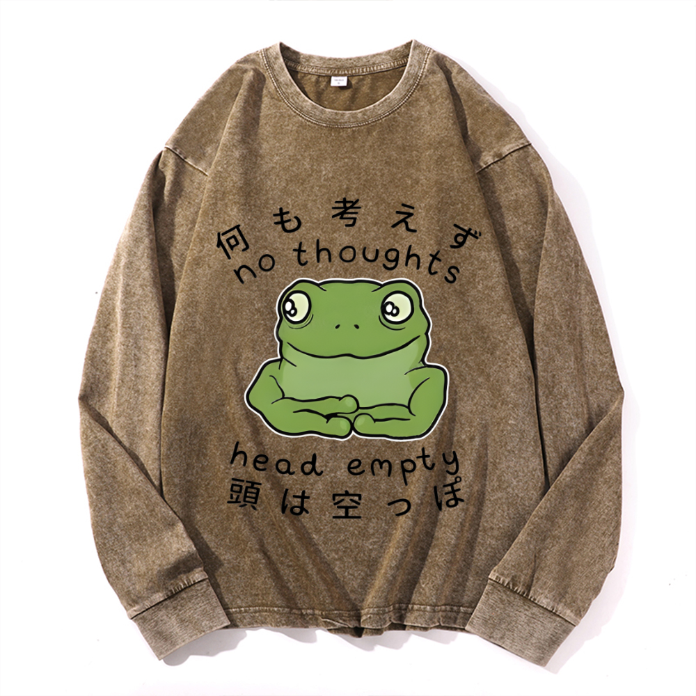 Vintage Cotton Wash Crewneck Long-Sleeve T-Shirt