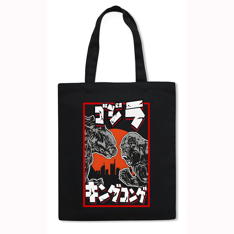 Kaiju VS King Kong Japanese Style Canvas Tote Bag