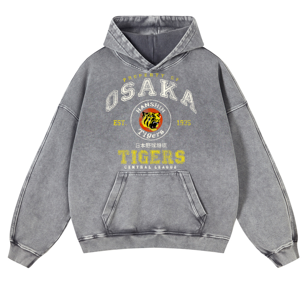 Osaka Tigers Vintage Washed Thick Cotton Hoodie