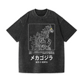 Kaiju Gundam Mechagodzilla Vintage Wash Japanese Design T-Shirt