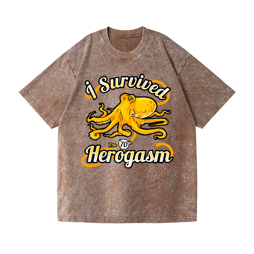 Octopus Vintage Wash Japanese Design T-Shirt