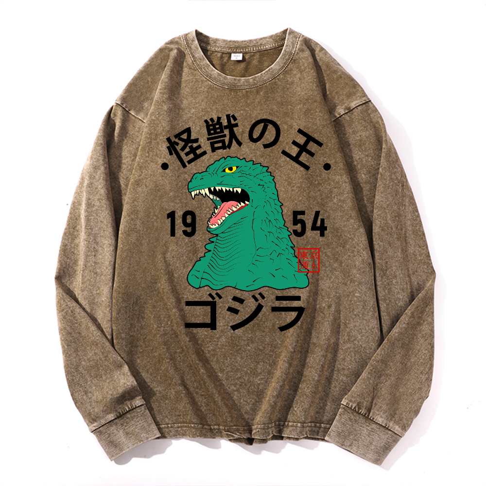 Kaiju Vintage Cotton Wash Long-sleeve T-shirt