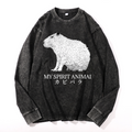 Capybara Vintage Cotton Wash Long-sleeve T-shirt