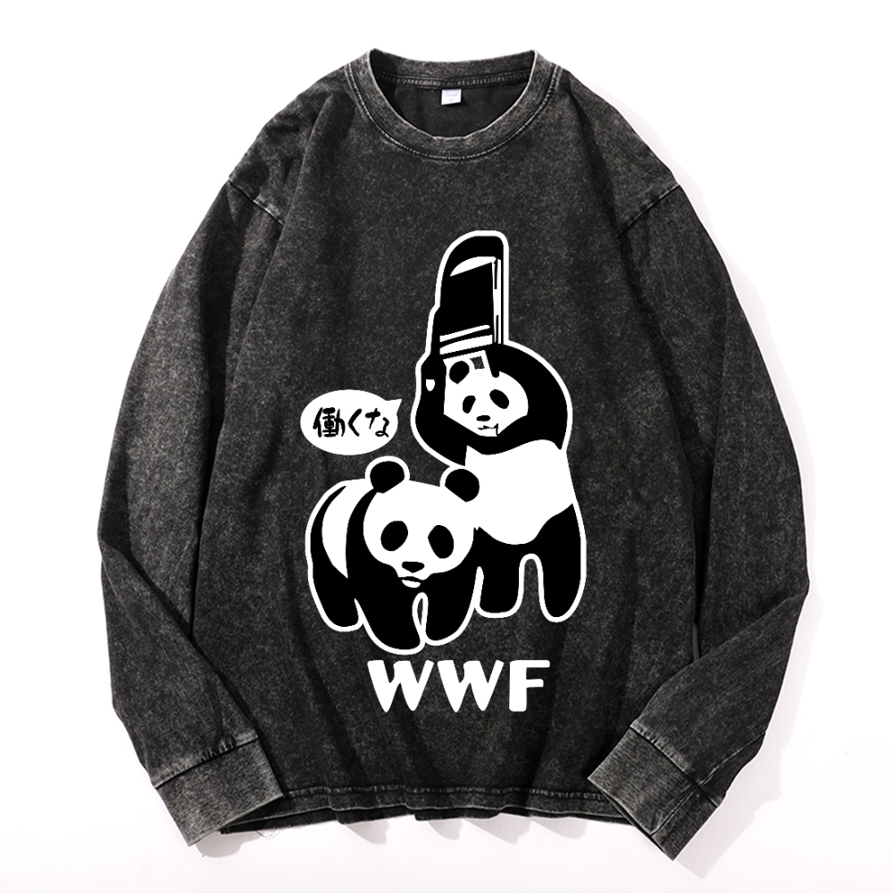 WWF Panda Vintage Cotton Wash Long-sleeve T-shirt