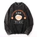 Vintage Cotton Wash Crewneck Long-Sleeve T-Shirt