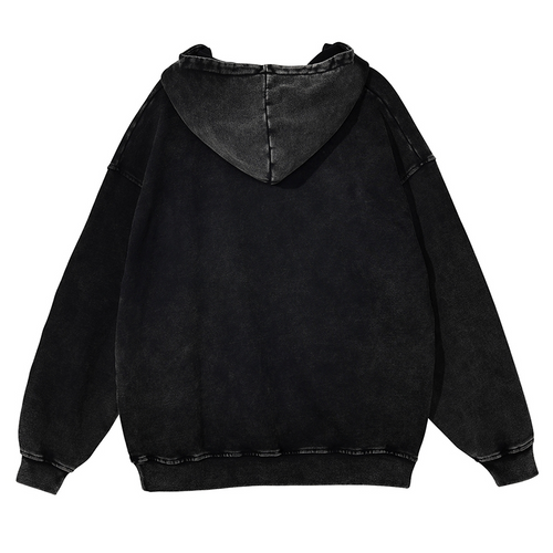 Arrested Cat Vintage Washed Thick Cotton Hoodie