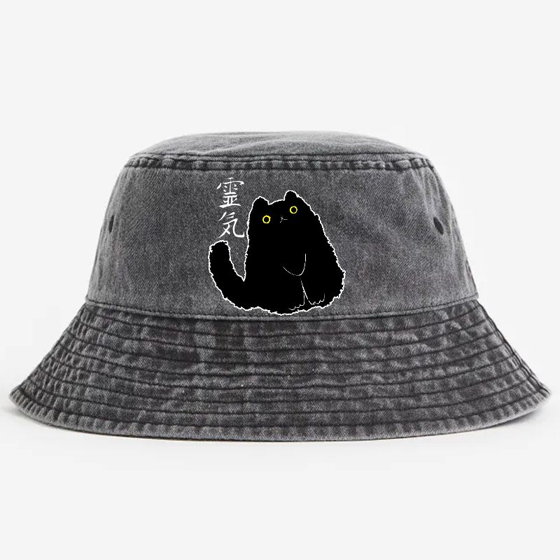 Lucky Cat Vintage 100% Cotton Bucket Hat