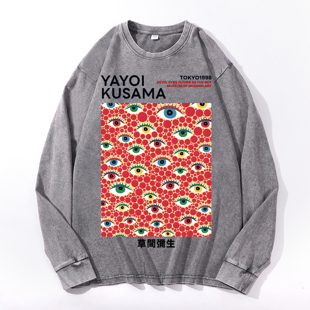 Yayoi Kusama Vintage Cotton Wash Long-sleeve T-shirt