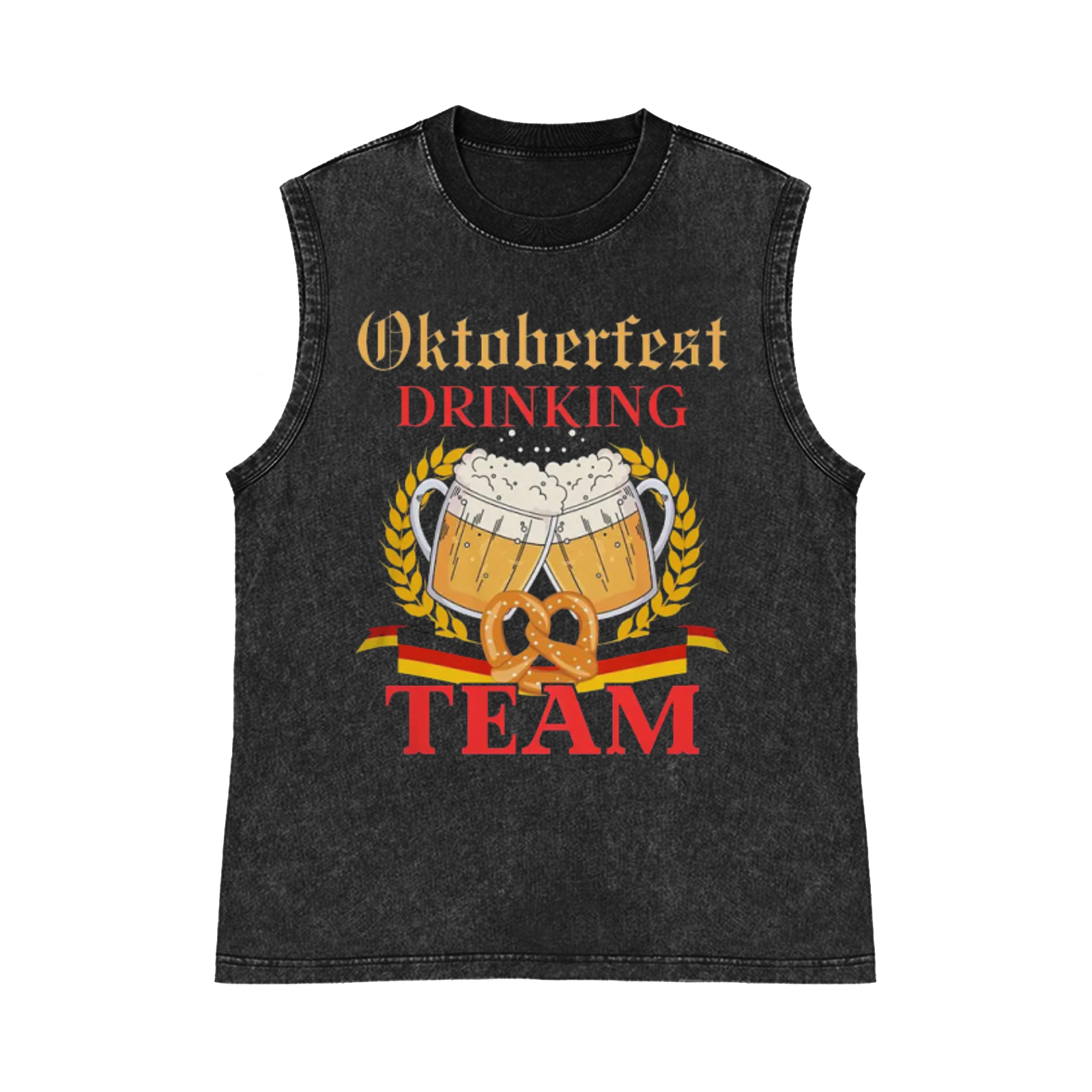 Oktoberfest Drinking Team Oktoberfest Drinking Team Pure Cotton Wash-Dyed Sleeveless Tank Top