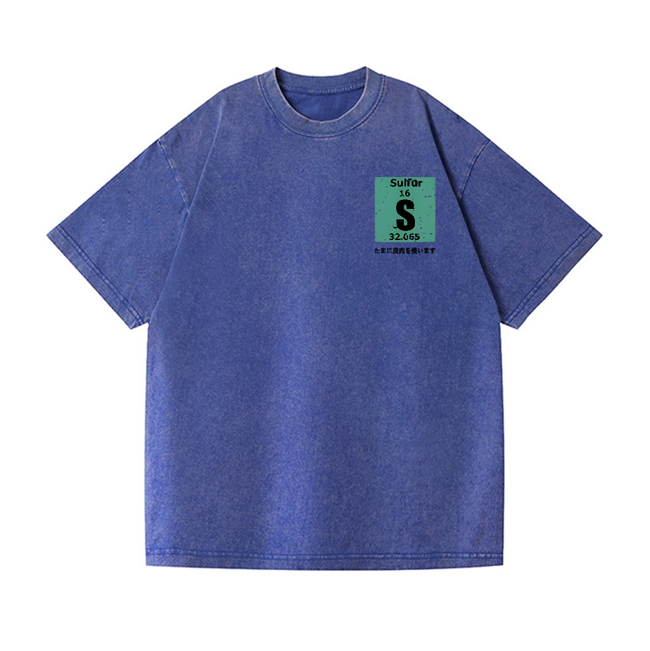 Sarcasm Vintage Wash Japanese Design Back Art T-Shirt