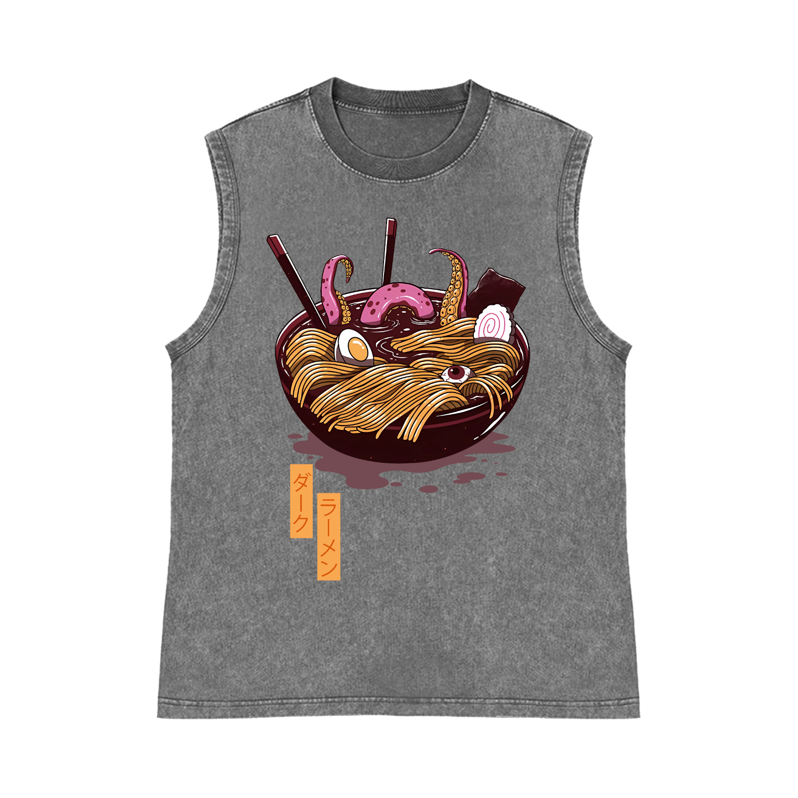 Monster Ramen Pure Cotton Wash-Dyed Sleeveless Tank Top