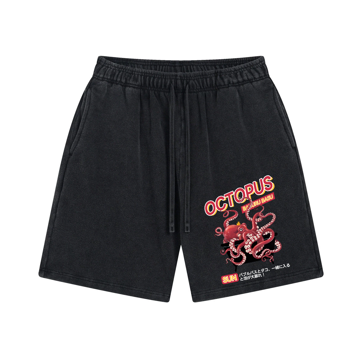 Bathing Octopus Vintage Pure Thick Cotton Shorts
