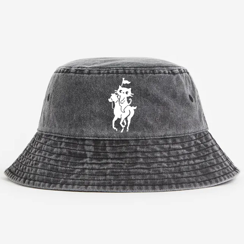 Neko Cat Vintage 100% Cotton Bucket Hat