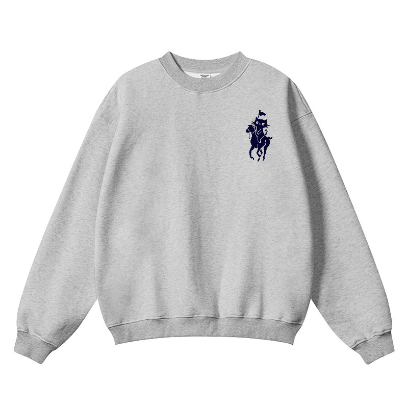 Neko Cat Vintage Cotton Blend Crewneck Sweatshirt
