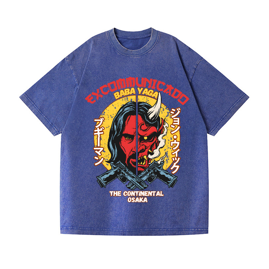 Baba Yaga Vintage Wash Japanese Design T-Shirt