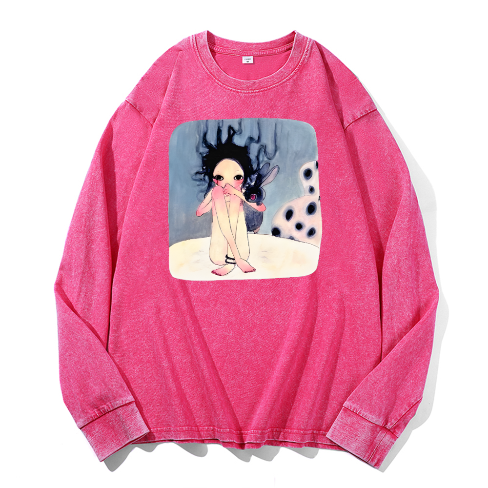 Aya Takano Vintage Cotton Wash Long-sleeve T-shirt