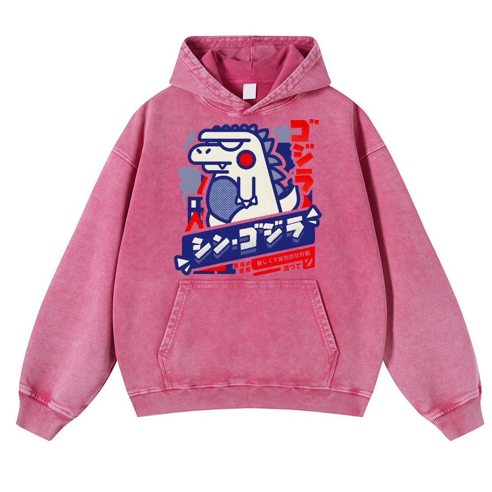 Kaiju Vintage Washed Thick Cotton Hoodie